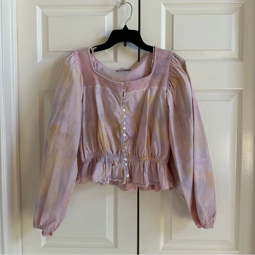 New Zara pink tie dye top